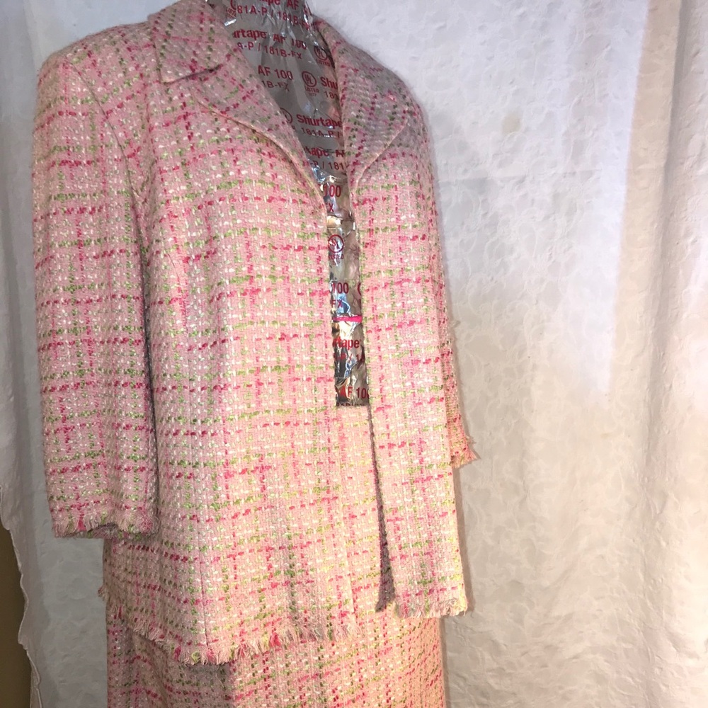 Pink plaid two piece suite